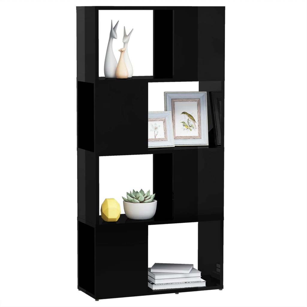 Libreria/Divisorio Nero Lucido 60x24x124,5 cm  cod mxl 24286
