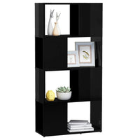 Libreria/Divisorio Nero Lucido 60x24x124,5 cm  cod mxl 24286