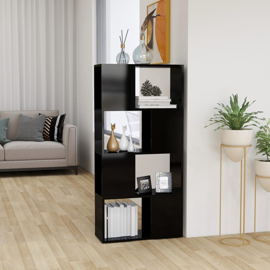 Libreria/Divisorio Nero Lucido 60x24x124,5 cm  cod mxl 24286