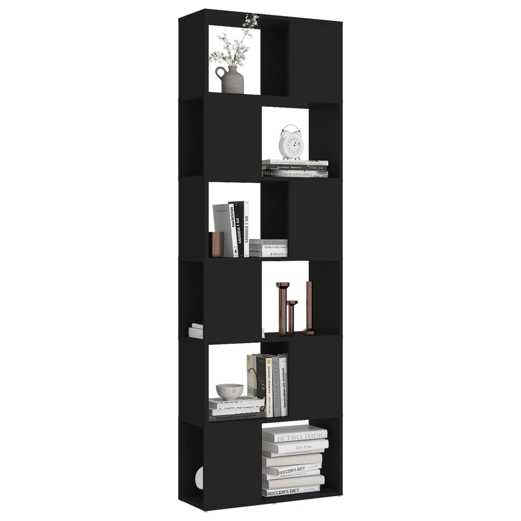 Libreria/Divisorio Nero 60x24x186 cm in Truciolato 809099