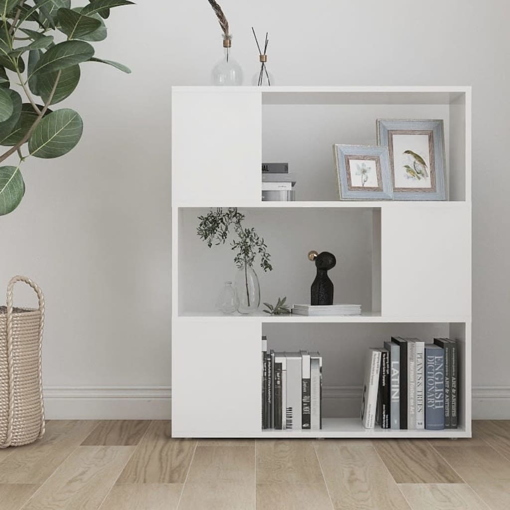 Libreria/Divisorio Bianco 80x24x94 cm in Legno Multistrato