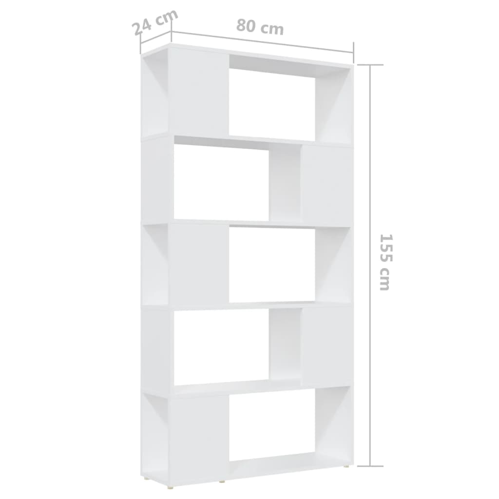 Libreria/Divisorio Bianco 80x24x155 cm in Truciolato 809143