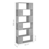 Libreria/Divisorio Grigio Cemento 80x24x186 cm in Truciolato cod mxl 57979
