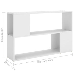 Libreria Bianca 100x24x63 cm in Legno Multistrato 809170