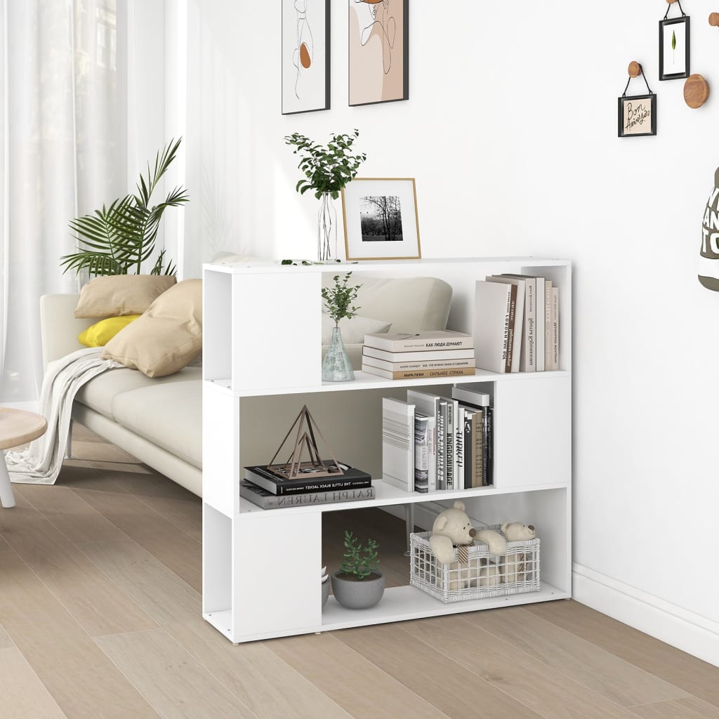 Libreria Divisorio-Scaffale per Libri-Mobile di Stoccaggio Bianco 100x24x94 cm