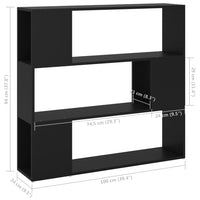 Libreria/Divisorio Nera 100x24x94 cm cod mxl 77855