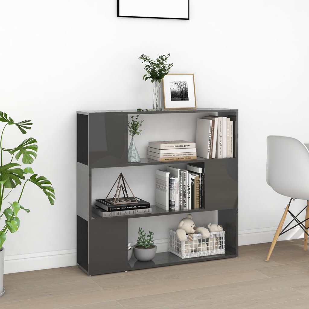 Libreria/Divisorio Grigio Lucido 100x24x94 cm 809187