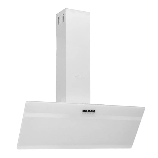 Cappa a Parete 90 cm in Acciaio e Vetro Temperato Bianco cod mxl 12949