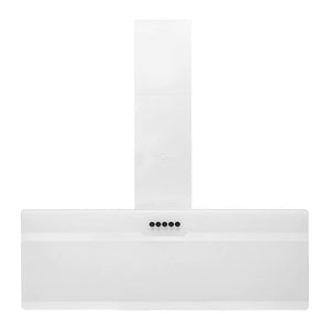 Cappa a Parete 90 cm in Acciaio e Vetro Temperato Bianco 51670