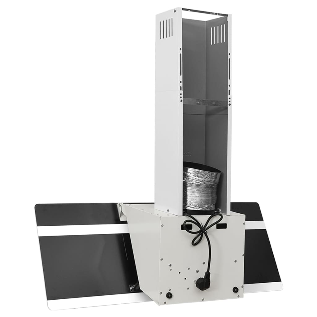 Cappa parete 90 cm acciaio e vetro temperato bianco 02_0005856