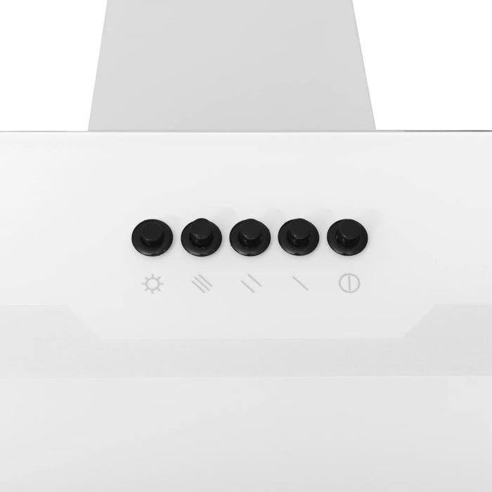 Cappa a Parete 90 cm in Acciaio e Vetro Temperato Bianco 51670