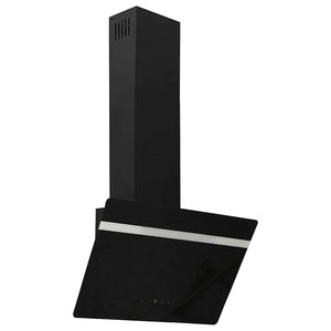 Cappa a Parete 60 cm in Acciaio e Vetro Temperato Nero cod mxl 54193