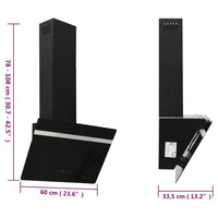 Cappa a parete Elegant 60 cm acciaio e vetro temperato nero 02_0005889