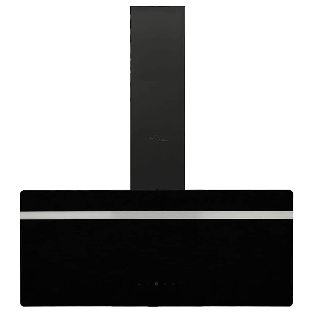 Cappa a Parete 90 cm in Acciaio e Vetro Temperato Nero 51673