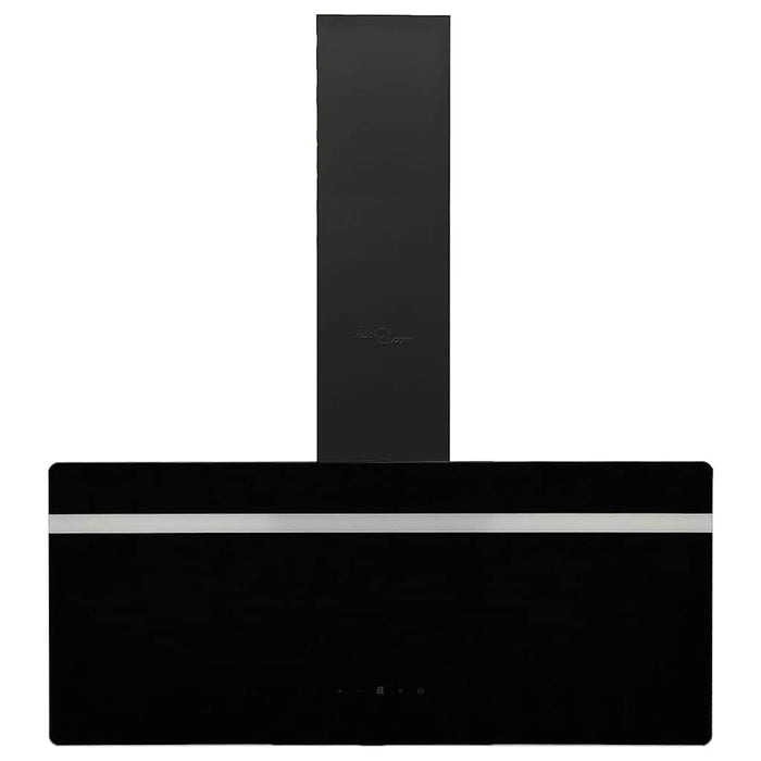 Cappa a Parete 90 cm in Acciaio e Vetro Temperato Nero 51673