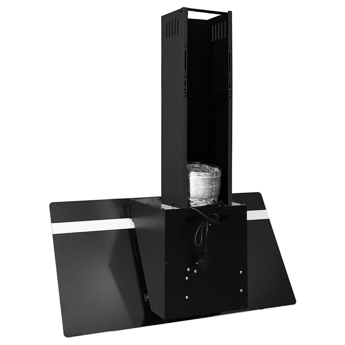 Cappa a Parete 90 cm in Acciaio e Vetro Temperato Nero 51673