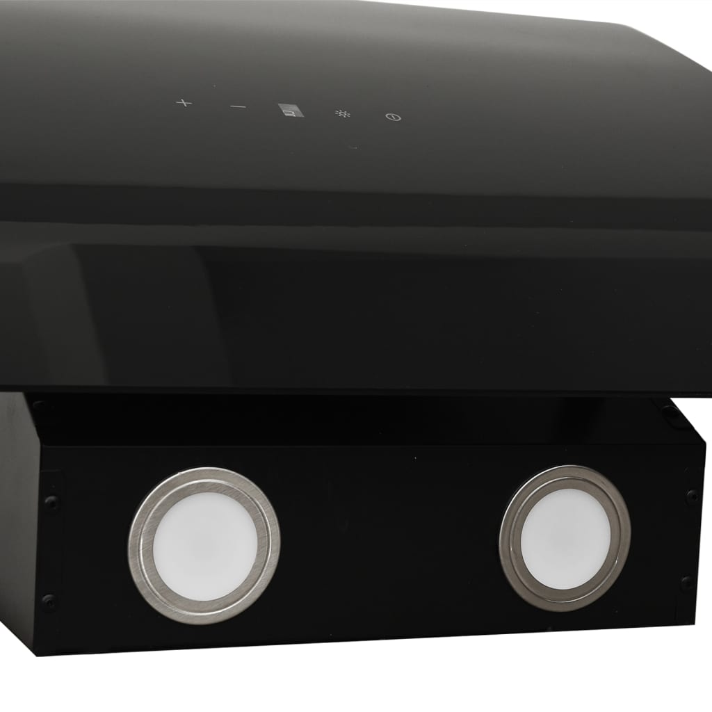 Cappa a Parete 90 cm in Acciaio e Vetro Temperato Nero 51677