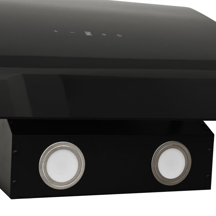 Cappa a Parete 90 cm in Acciaio e Vetro Temperato Nero 51677