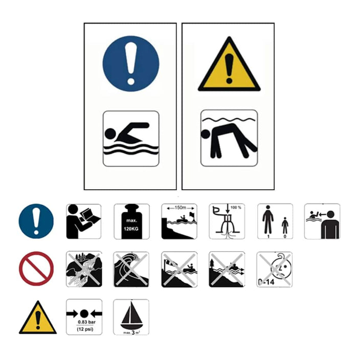 Set Tavola SUP Gonfiabile Blu Mare 330x76x10 cm 93385