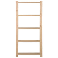 Scaffale a 5 Livelli 80x28,5x170 cm in Legno Massello di Pino cod mxl 52482
