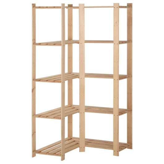 Scaffale angolare a 5 ripiani Organizzatore di stoccaggio Scaffale per magazzino Cucina Soggiorno Seminterrato Interno 170 cm Pino 02_0000624