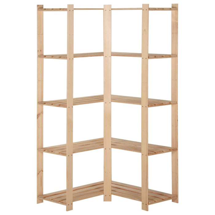 Scaffale ad Angolo 5 Livelli 82,5x82,5x170 cm Massello di Pino 327323