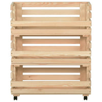 Carrello Portaverdure 77x30x80 cm in Legno Massello di Pinocod mxl 128483