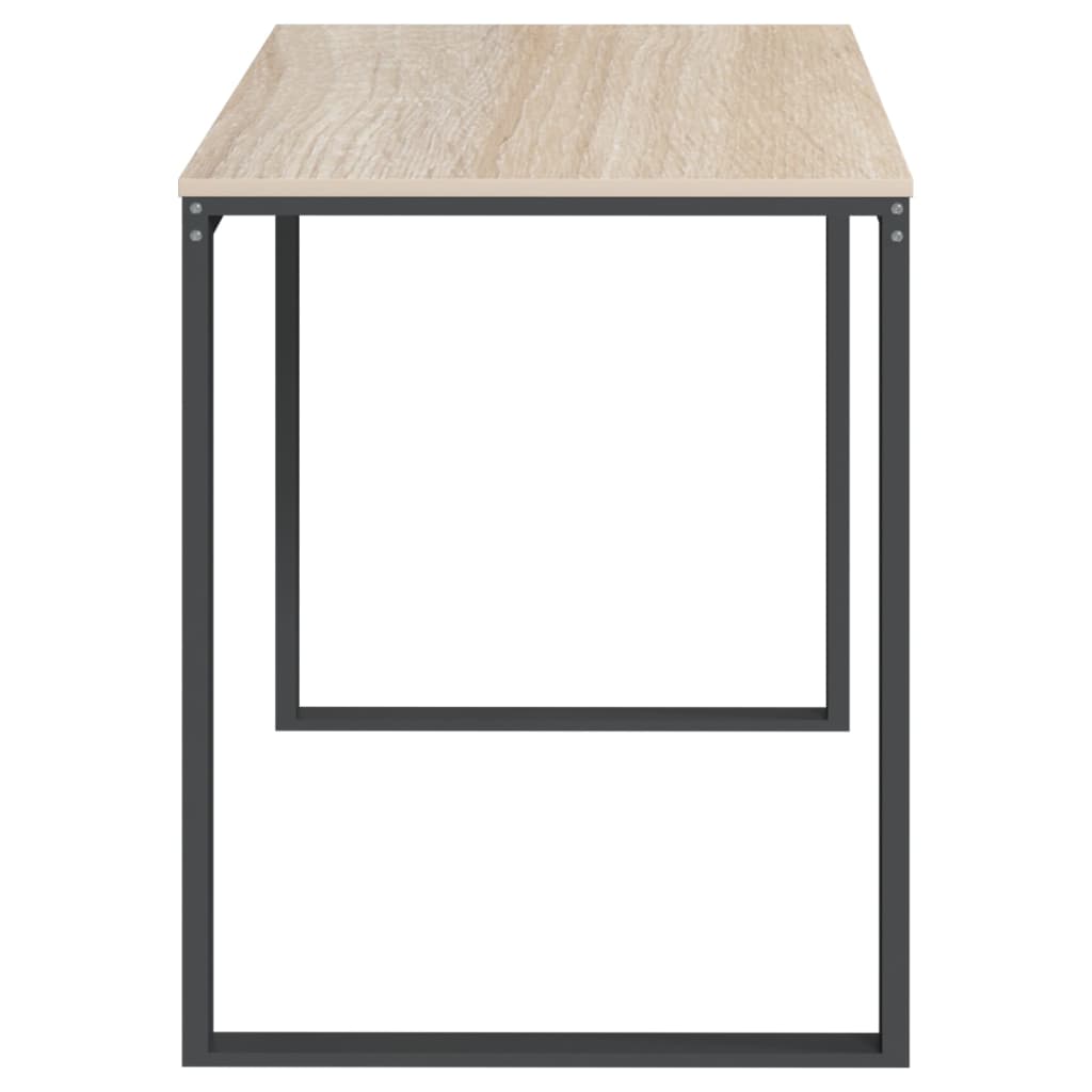 Scrivania Computer Nera e Rovere 110x60x73 cm Legno Multistrato