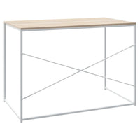 Scrivania per Computer Bianco e Rovere 110x60x70 cm Truciolato cod mxl 76807