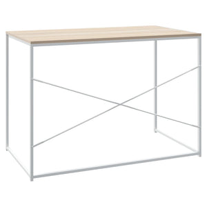 Scrivania per Computer Bianco e Rovere 110x60x70 cm Truciolato cod mxl 76807