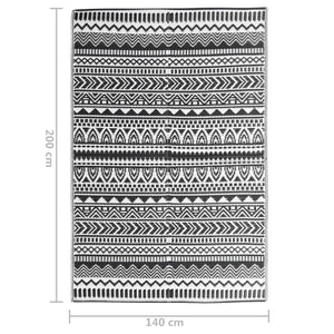 Tappeto da Esterni ARAKIL Nero 140x200 cm in PP 316922