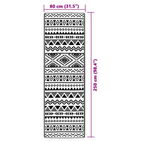 Tappeto da Esterni ARAKIL Nero 80x250 cm in PP 316976