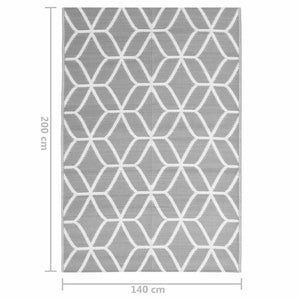 Tappeto da Esterno ARAKIL Grigio 140x200 cm in PP 317010