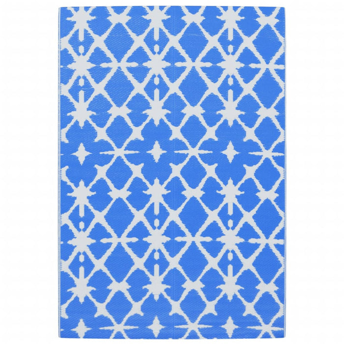 Tappeto da Esterno ARAKIL Blu e Bianco 140x200 cm in PP 317028