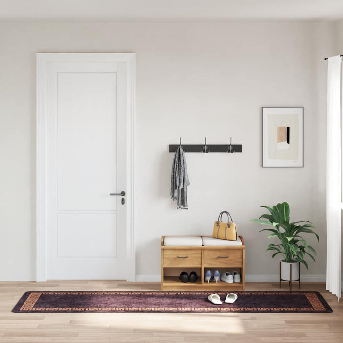 Tappeto Lavabile 80x300 cm Nero e Oro Antiscivolo 337929