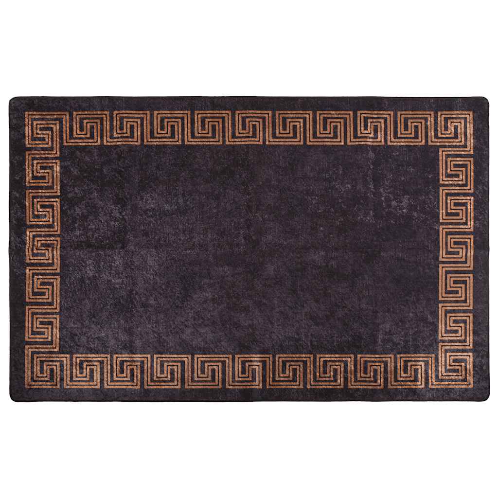 Tappeto Lavabile 160x230 cm Nero e Oro Antiscivolo 337931