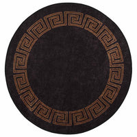 Tappeto Lavabile Ï†120 cm Nero e Oro Antiscivolo cod mxl 62357