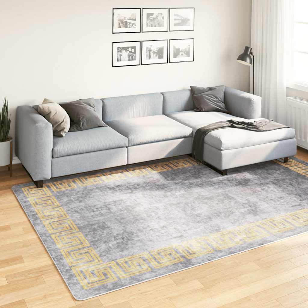Tappeto Lavabile 190x300 cm Grigio Antiscivolo