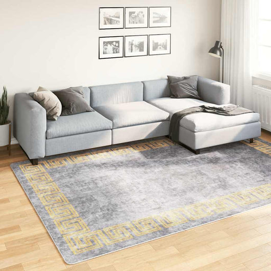 Tappeto Lavabile 190x300 cm Grigio Antiscivolo
