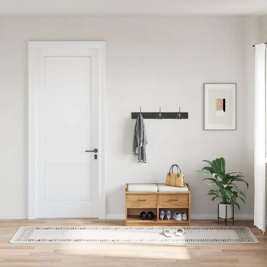 Tappeto Lavabile 80x300 cm Beige Chiaro Antiscivolo 337947