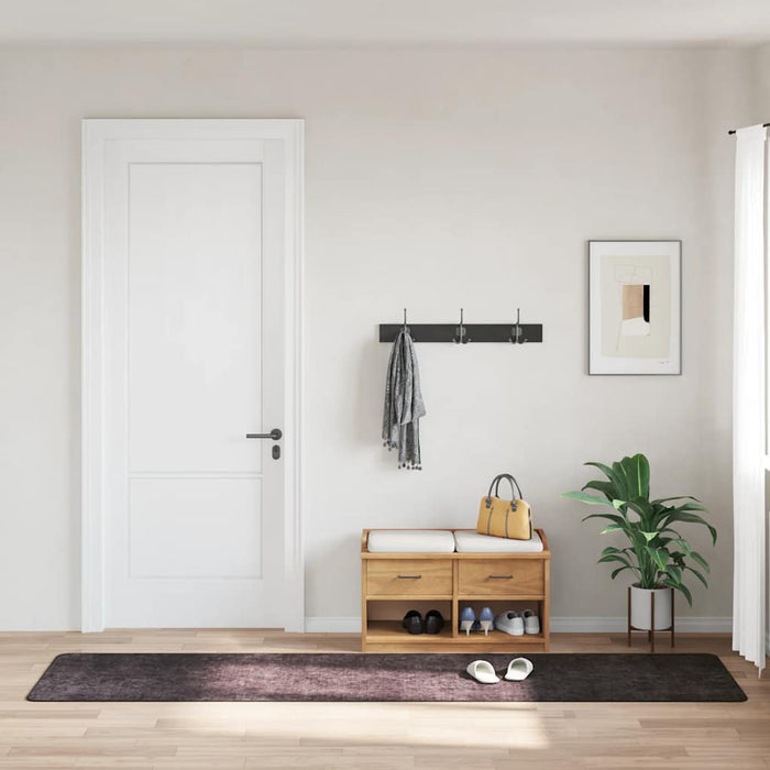 Tappeto Lavabile 80x300 cm Antracite Antiscivolo 337953