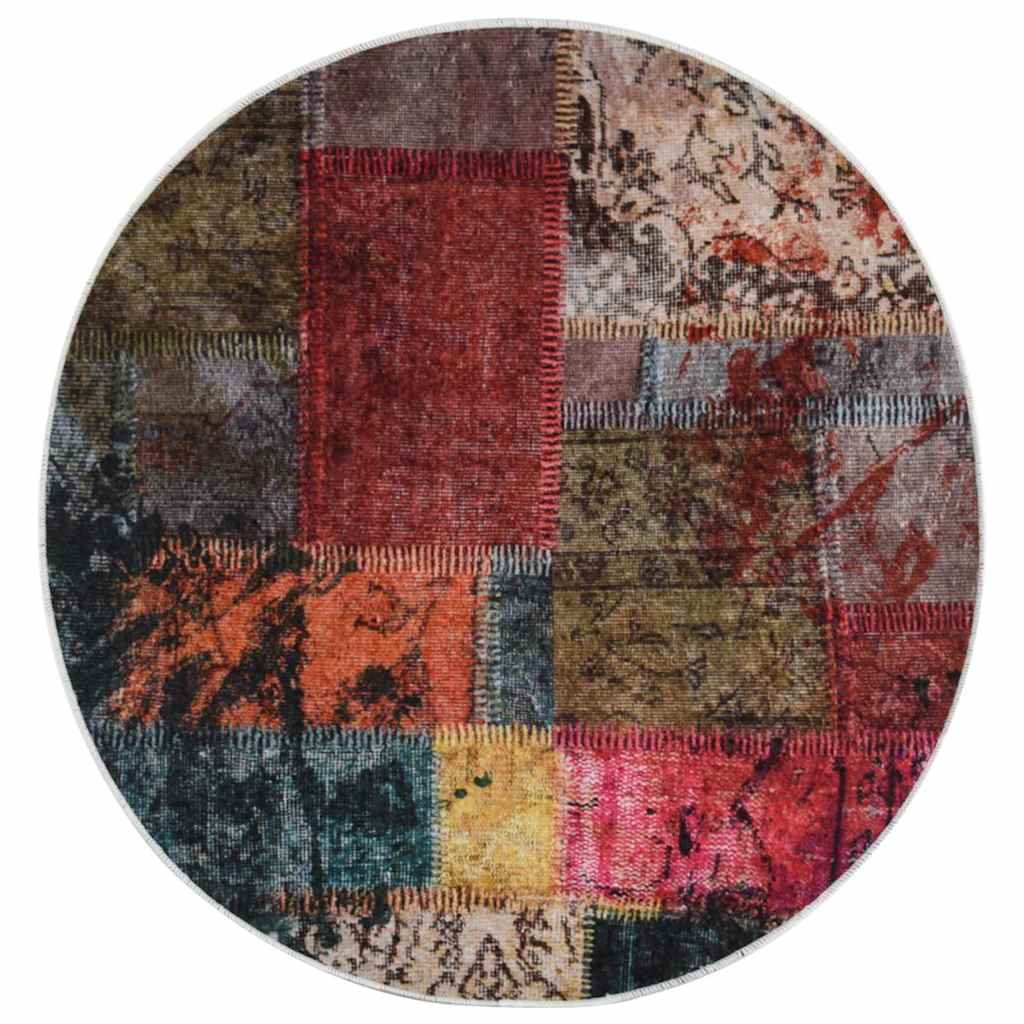 Tappeto Lavabile Patchwork Ï†120 cm Multicolore Antiscivolocod mxl 71478