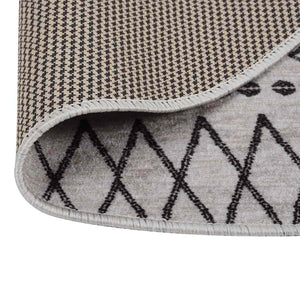 Tappeto Lavabile Ï†120 cm Nero e Bianco Antiscivolo cod mxl 55809