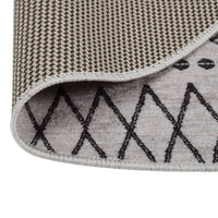 Tappeto Lavabile φ120 cm Nero e Bianco Antiscivolo 337975