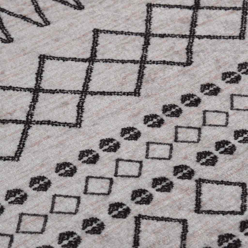 Tappeto Lavabile Ï†120 cm Nero e Bianco Antiscivolo cod mxl 55809