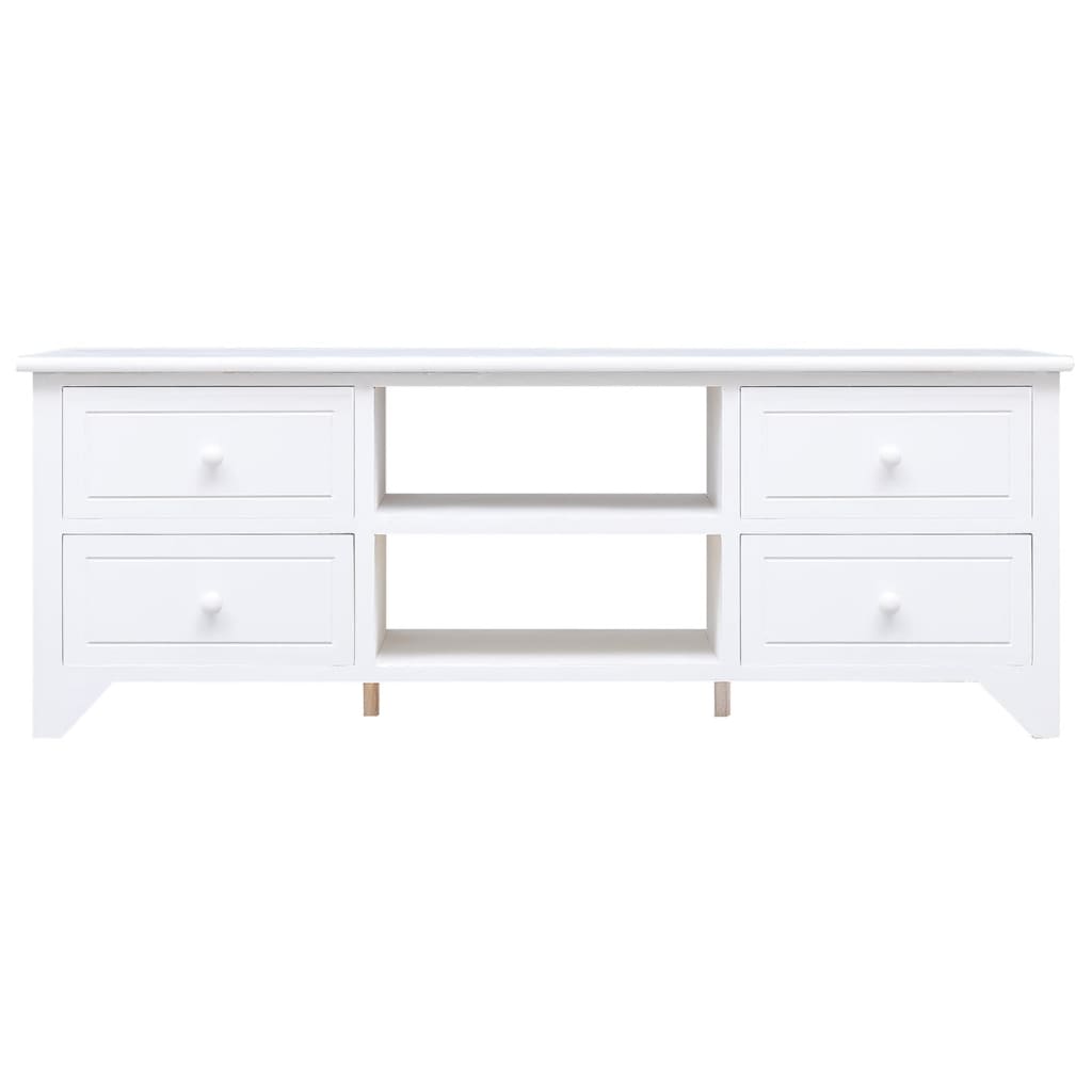 Mobile Porta TV-Mobile per TV-Credenza TV Bianco 108x30x40 cm in Legno di Paulownia