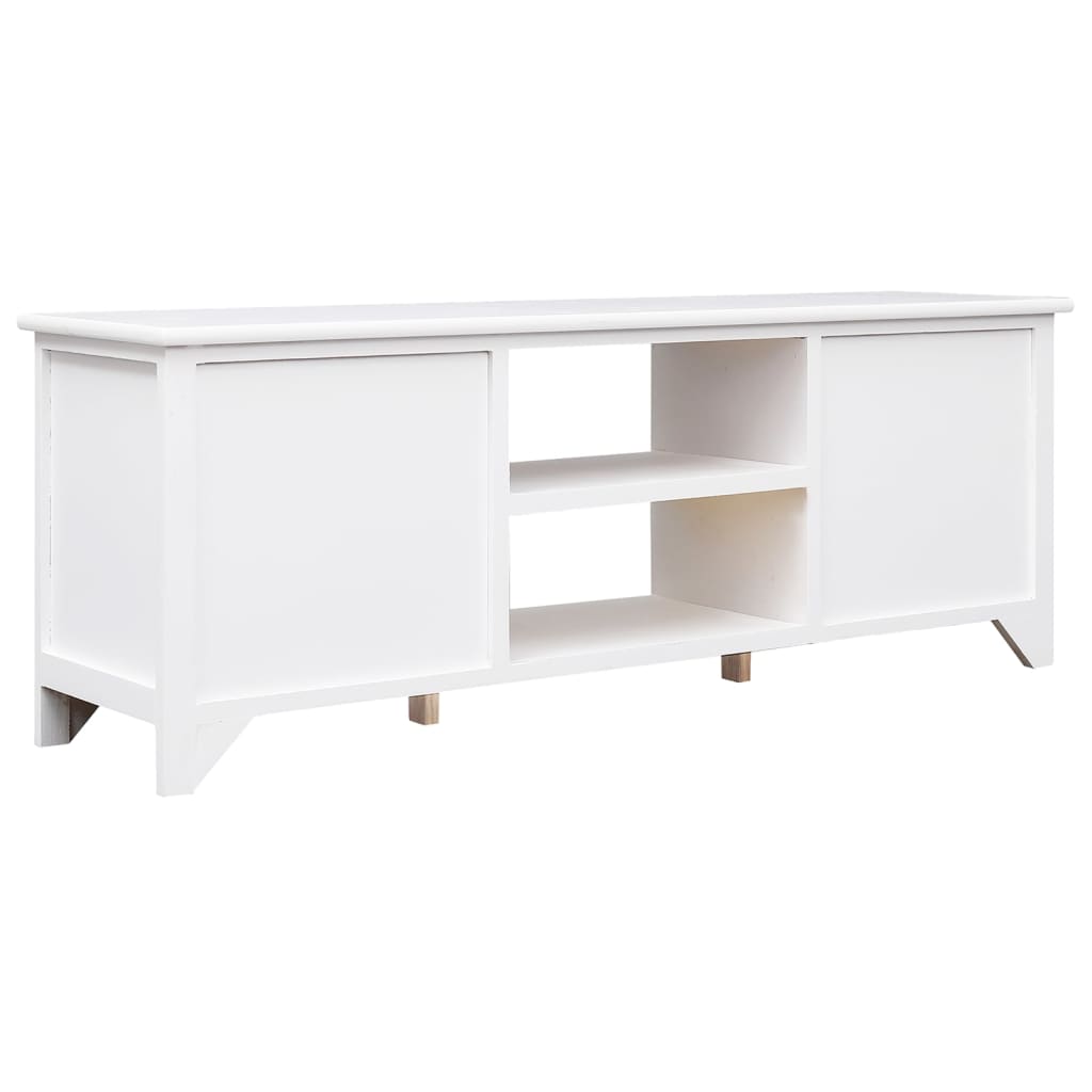 Mobile Porta TV-Mobile per TV-Credenza TV Bianco 108x30x40 cm in Legno di Paulownia