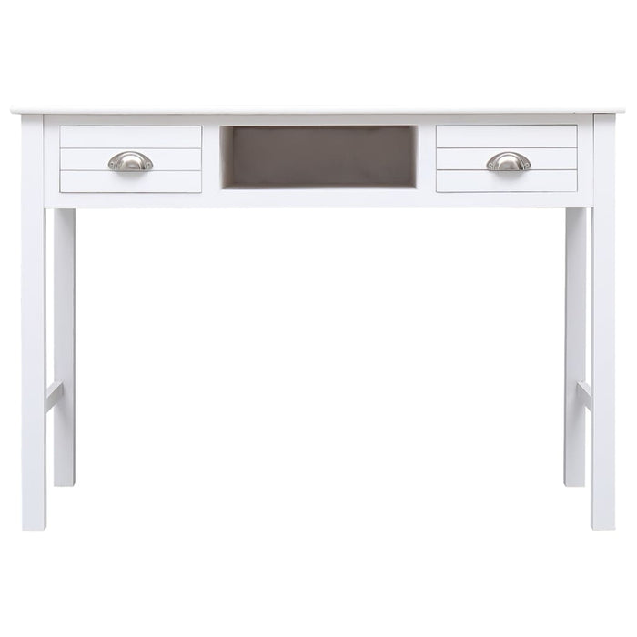 Scrivania Bianca 108x45x76 cm in Legno Massello di Paulownia cod mxl 61768