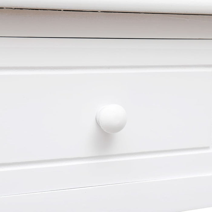 Scrivania Bianca 108x45x76 cm in Legno Massello di Paulownia 338537