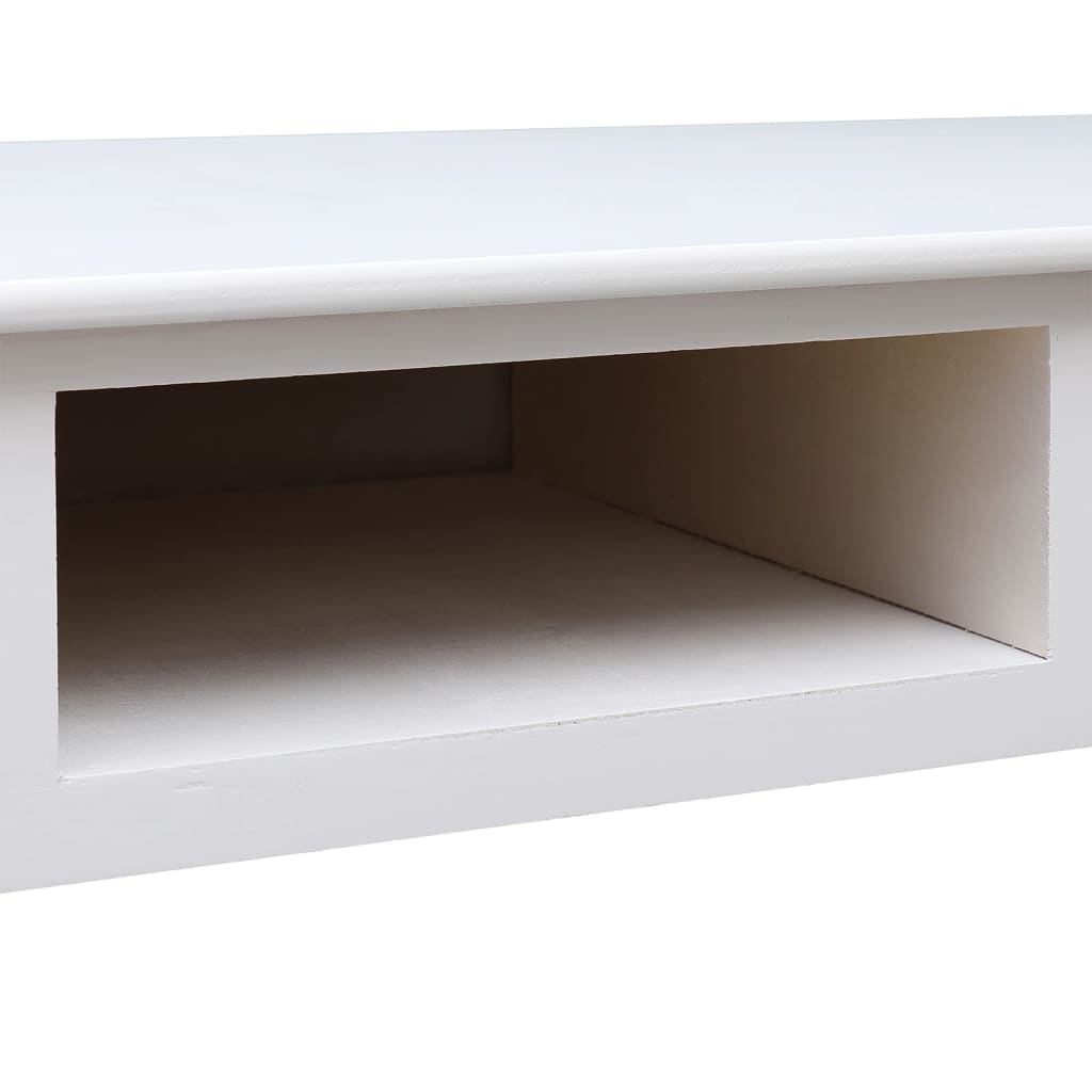 Scrivania Bianca 108x45x76 cm in Legno Massello di Paulownia 338537